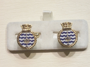 HMS Bulwark enamelled cufflinks - Click Image to Close